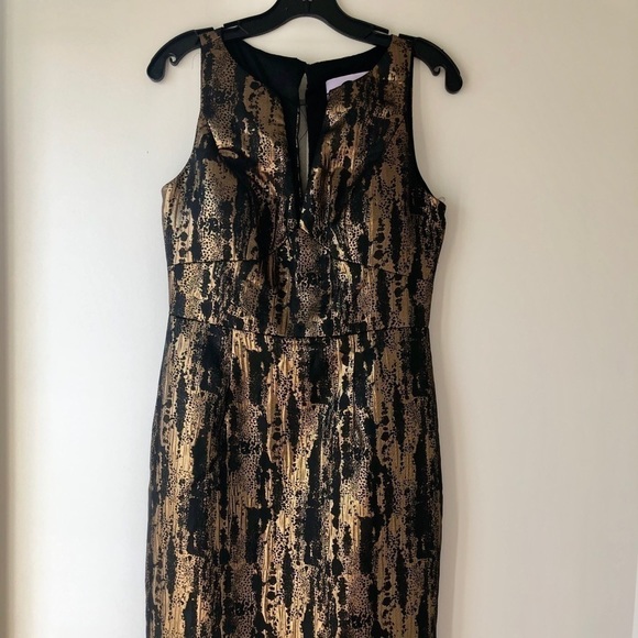 𝅺NWOT S Collections Black and Gold Cocktail Dress size 6 - Picture 5 of 16